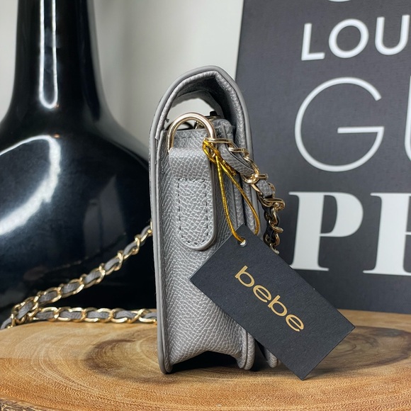 Bebe Monogrammed Black and Gray Crossbody Bag - Picture 3 of 10